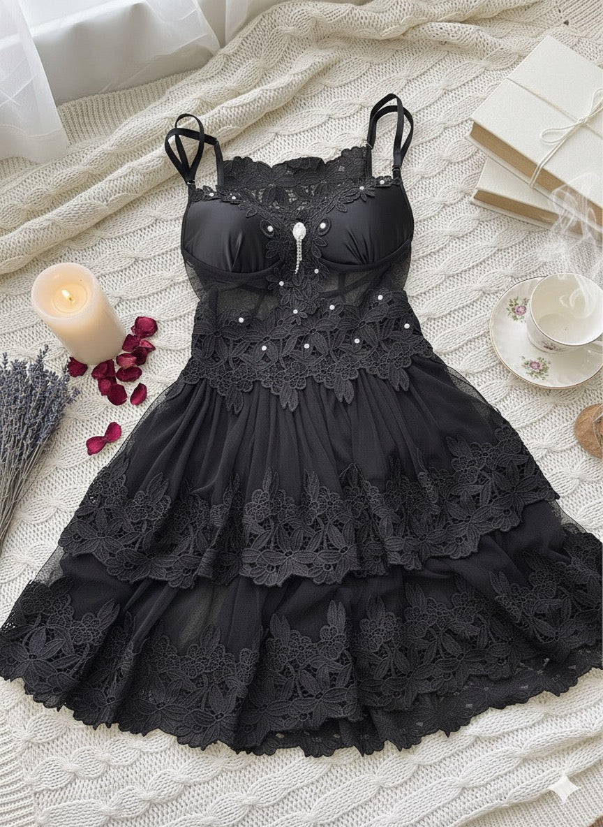 Nuisette rosa noir