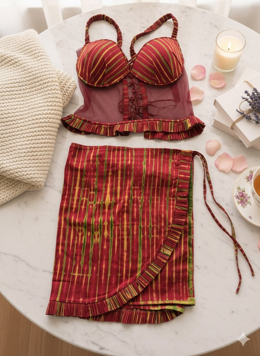 Ensemble rouge bordeaux