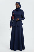 Ensemble tailleur peplum bleu nuit – Kia Ladys